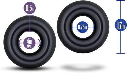 Eden Premium Silicone Cock Ring Set - 2 Pack Adjustable Stretchy Erection Rings for Enhanced Performance