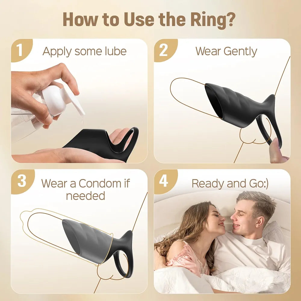 10-Mode Vibrating Penis Ring and Sleeve for Enhanced Stimulation and Performance