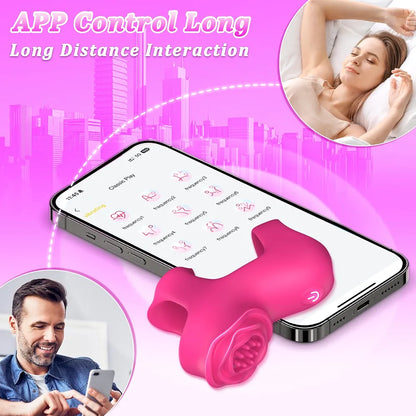 Rose-Shaped App-Controlled Clitoral Stimulator with Dual Vibration Zones