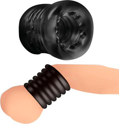 Textured TPE Ball Stretcher for Enhanced Sensation - Clear