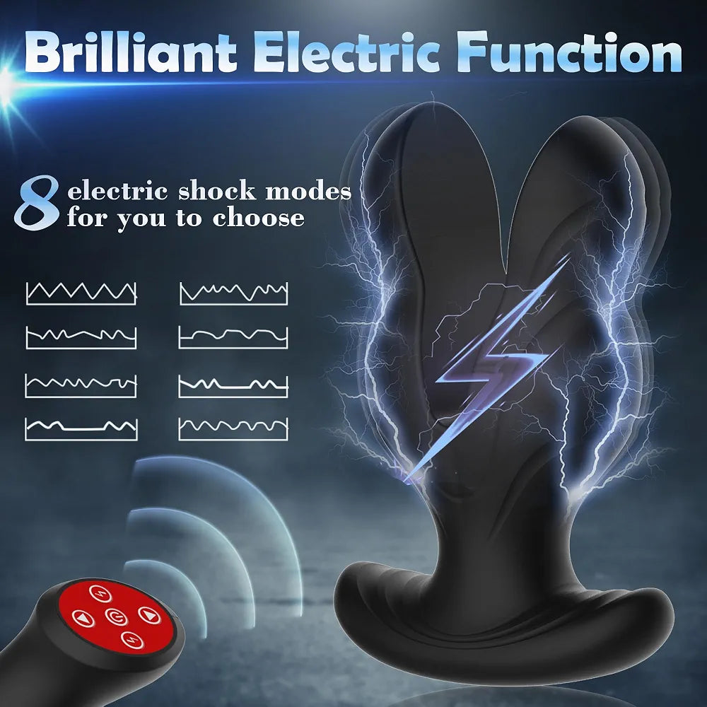 Remote-Controlled Expanding Prostate Massager with 8 Vibration and E-Stim Modes