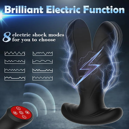 Remote-Controlled Expanding Prostate Massager with 8 Vibration and E-Stim Modes