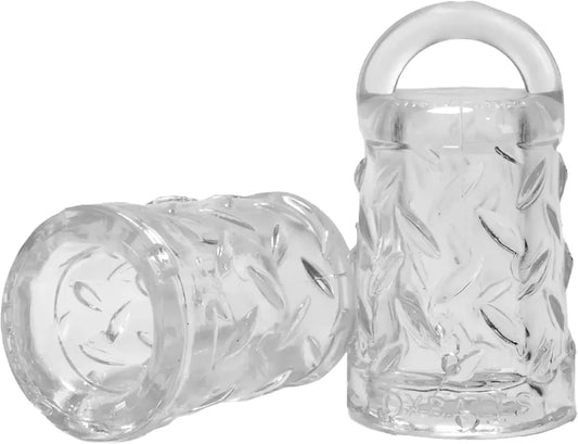 Oxballs FLEXtpr Vacuum Nipple Suction Cups with Tug Handles - Clear