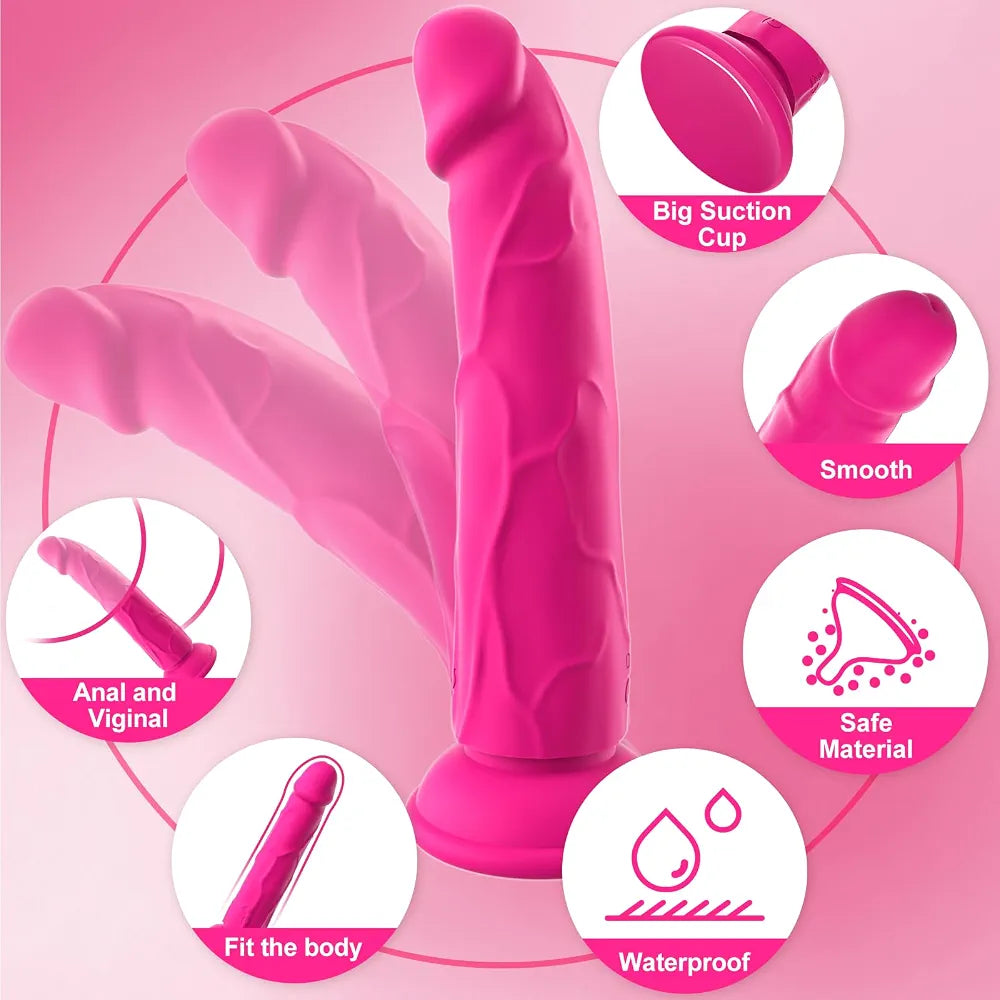Premium Silicone G-Spot & Clitoral Vibrator with 10 Modes and Suction Base