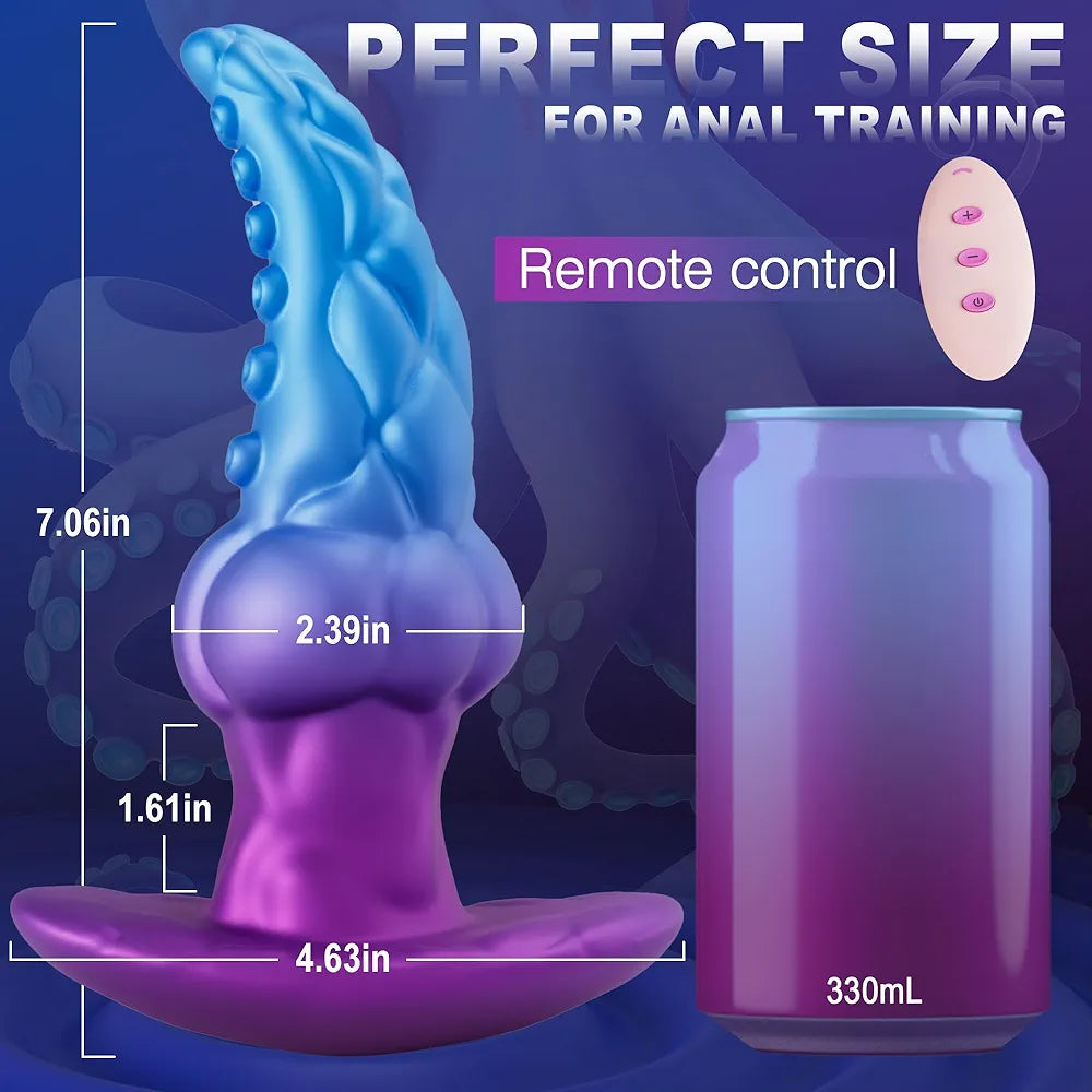 Premium Silicone Tentacle Anal Plug with Remote-Controlled 8-Mode Vibration