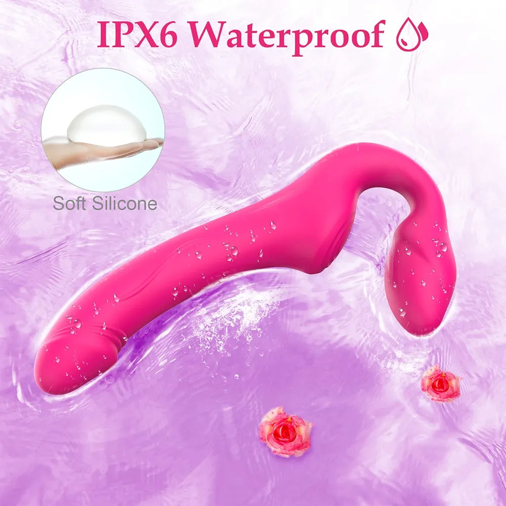 Realistic Double-Ended Strapless Silicone Dildo with 10 Vibration Modes and Remote Control