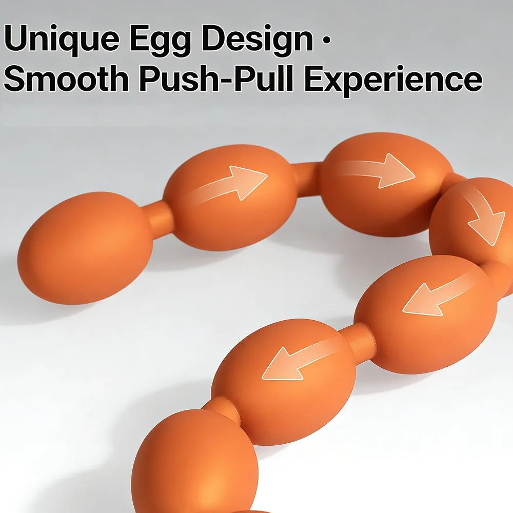 Premium Extra-Long Silicone Anal Beads with Pull Ring for Prostate Stimulation and Couples Play