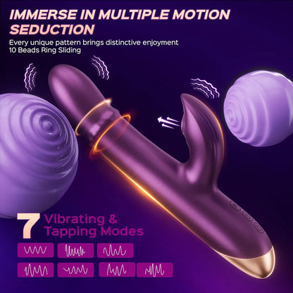Premium 3-in-1 Rabbit Vibrator with Thrusting, Tapping, and Clitoral Stimulation
