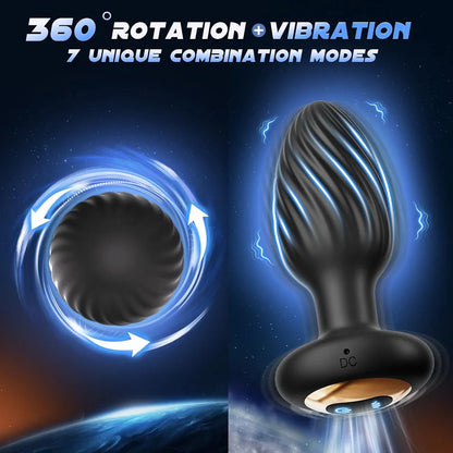 App-Controlled 360° Rotating Prostate Massager with 9 Vibration Modes and Remote
