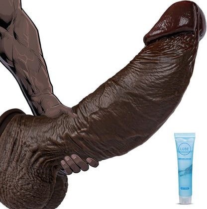 10.5'' Realistic Dual Density Silicone Dildo with 8.6'' Girth and Strong Suction Cup