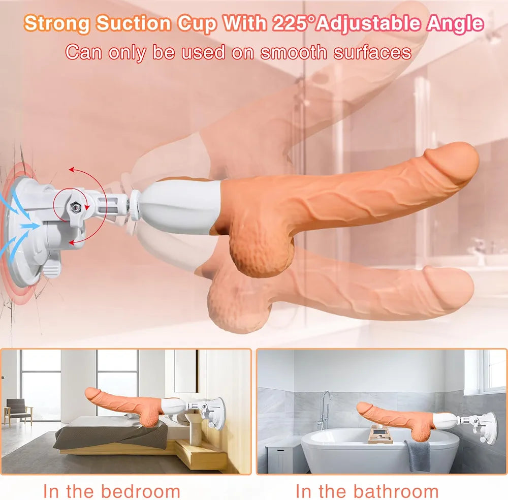 Realistic Silicone Thrusting Dildo with 10 Vibration Modes and Remote Control for G-Spot and Clitoral Stimulation