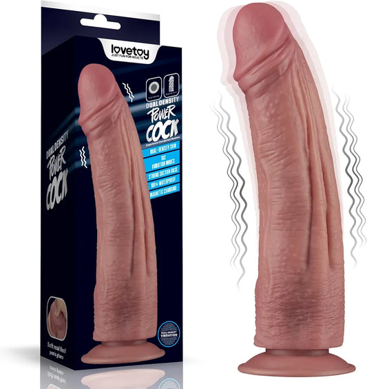 10.5" Realistic Vibrating Fantasy Dildo with Suction Cup and 10 Vibration Modes for G-Spot Stimulation