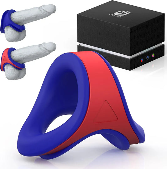 Adjustable Silicone Dual-Ring Cock Ring Set for Enhanced Performance and Stamina