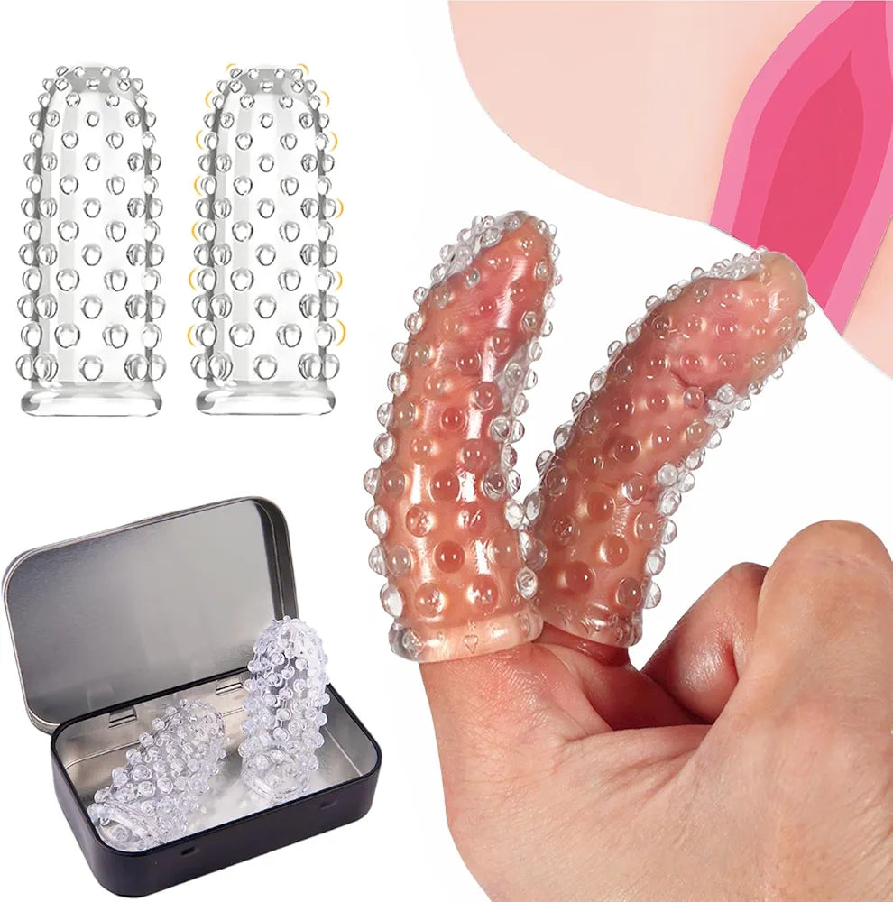 Silicone Finger Sleeve Stimulator for Couples Intimate Play