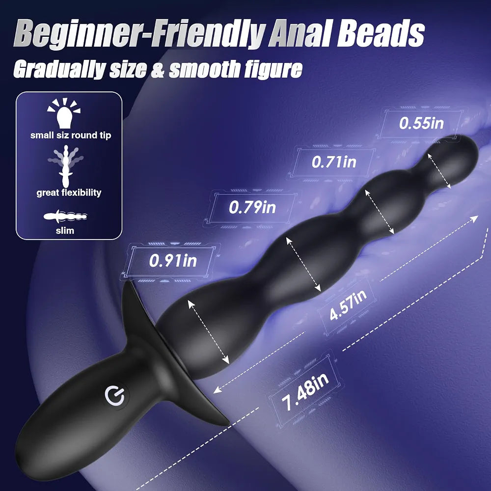 BEISAR App-Controlled Silicone Vibrating Anal Plug with 10 Modes for Beginners
