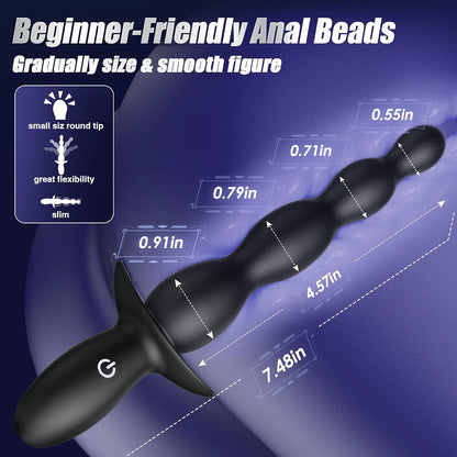 BEISAR App-Controlled Silicone Vibrating Anal Plug with 10 Modes for Beginners