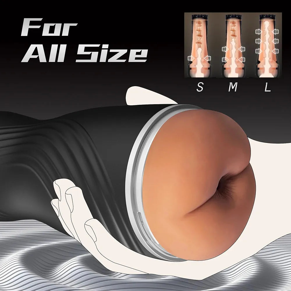 Realistic 8.5-Inch Anal Masturbation Cup for Men with Textured Internal Stimulation