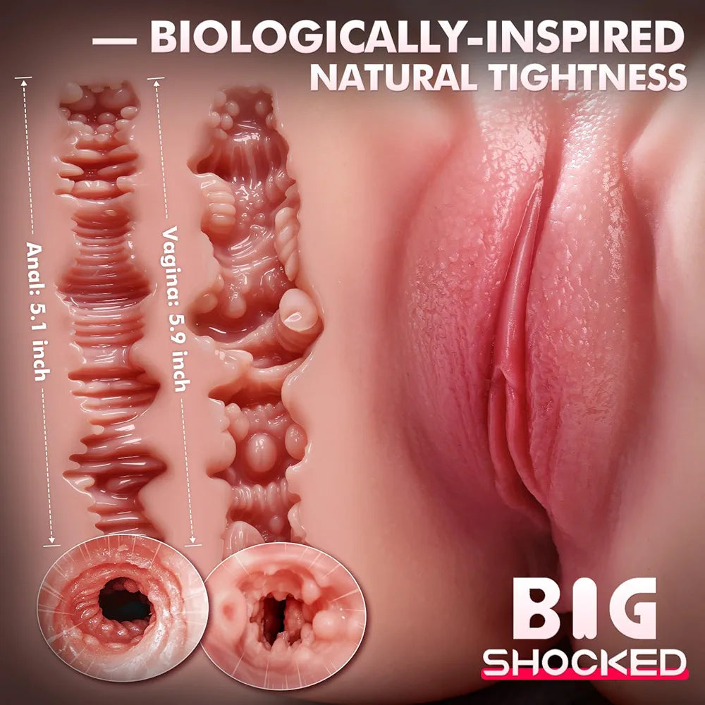 Hyper-Realistic Male Masturbator Torso with Dual Anal and Vaginal Channels