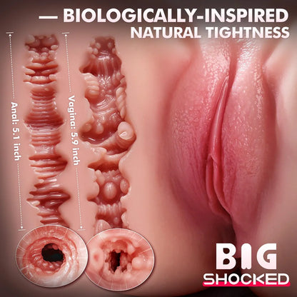 Hyper-Realistic Male Masturbator Torso with Dual Anal and Vaginal Channels