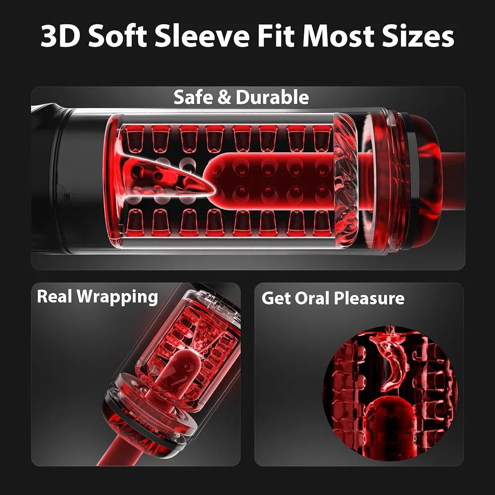 AI-Powered Automatic Male Masturbator with 7 Thrusting, Rotating, Sucking, and Licking Modes - Waterproof Pocket Sex Toy