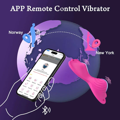 Butterfly App-Controlled Dual-Motor Wearable Clitoral Stimulator with 18 Vibration Modes - Pink