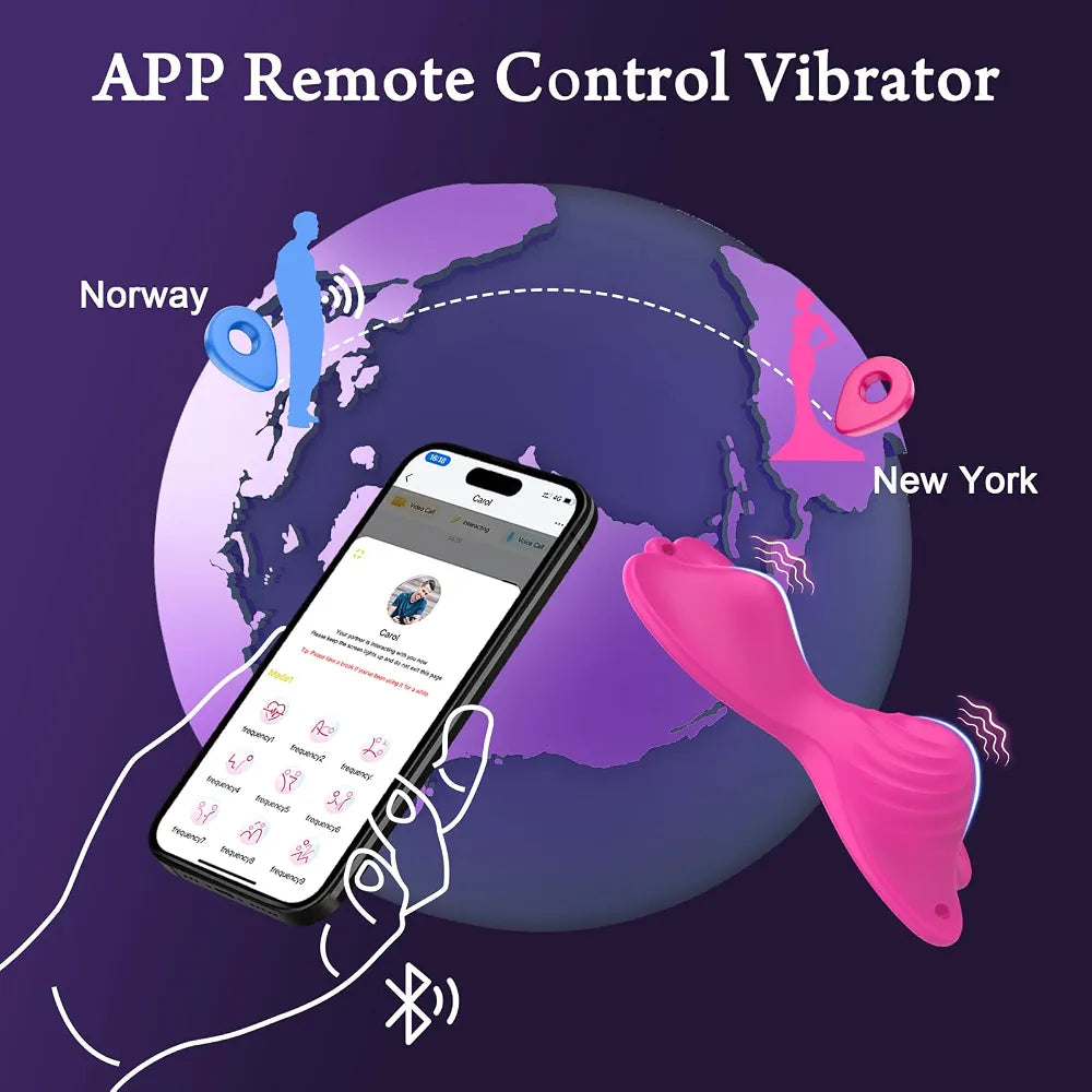 Butterfly Wearable App-Controlled Clitoral Vibrator with Dual Motors and 18 Vibration Modes - Rose Pink