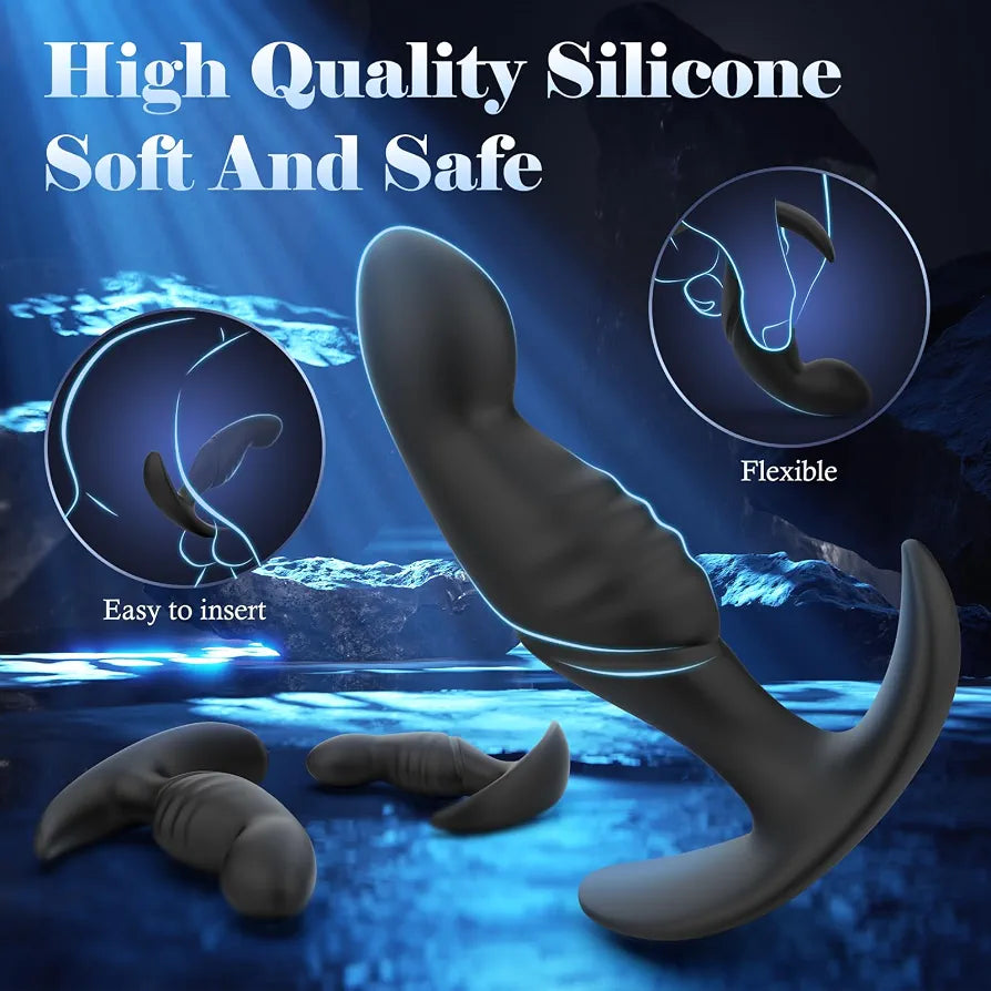 4-Piece Silicone Anal Training Plug Set with Flared Base for Beginners and Advanced Users