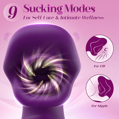 Toendi Dual-Action Rabbit Vibrator with Nipple and Clitoral Sucking, Thrusting Dildo