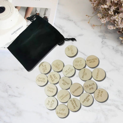 20-Piece Wooden Date Night Decision Tokens for Couples - Romantic & Playful Gift Set