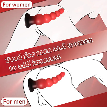Premium 7-Inch Silicone Progressive Anal Bead Trainer with Suction Base
