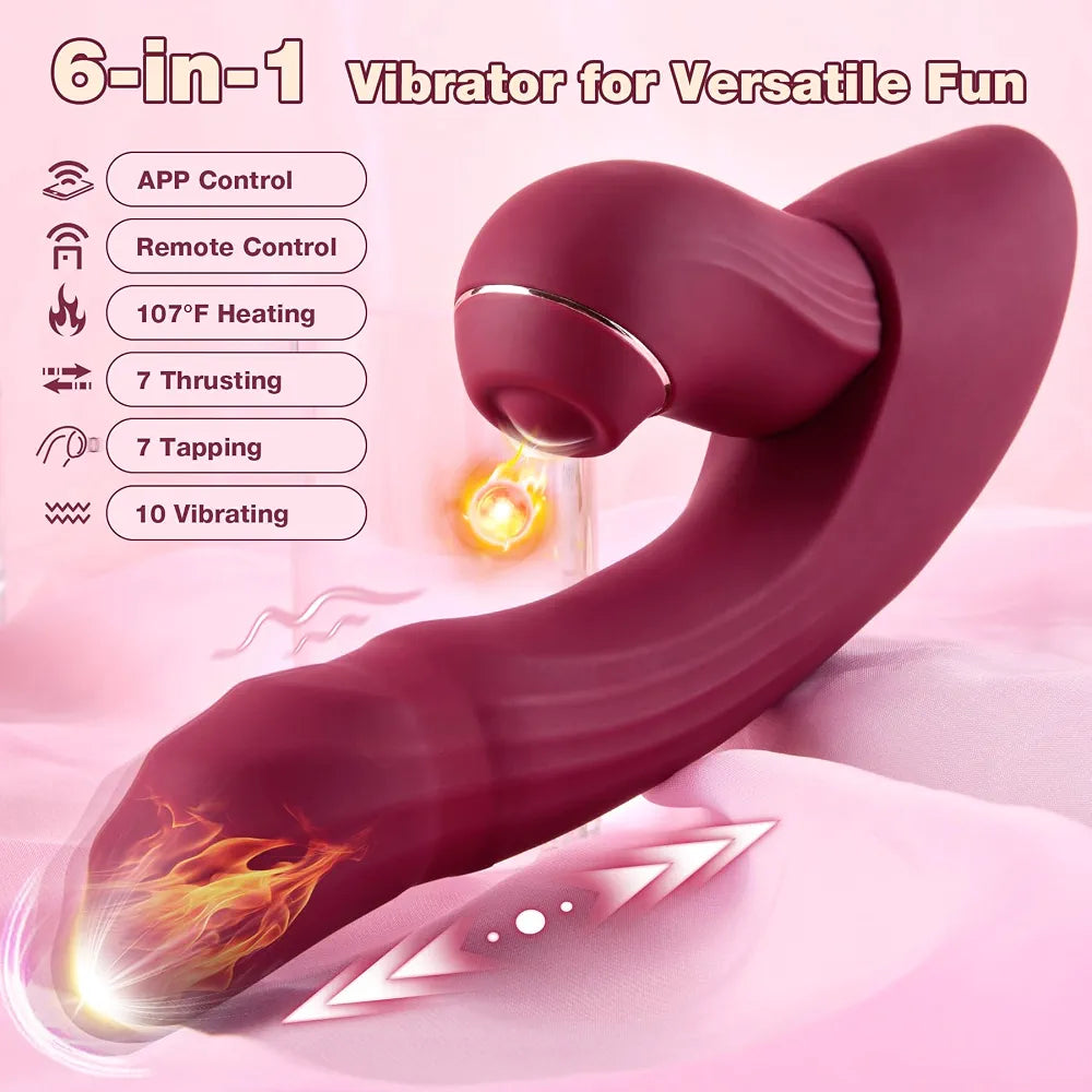 QUZAR 6-in-1 Smart Heating Dildo Set with App-Controlled Vibration
