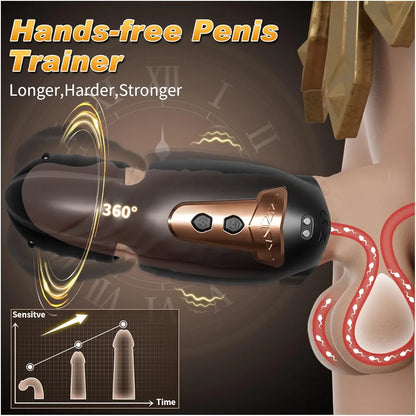 Advanced App-Controlled Male Masturbator with 10 Vibration Modes and 360° Swing Glans Training