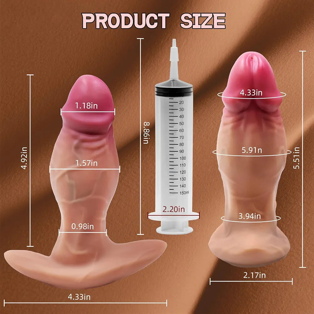Premium Silicone Squirting Anal Training Plug with Flared Base for Couples