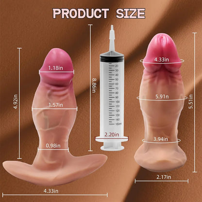Premium Silicone Squirting Anal Training Plug with Flared Base for Couples