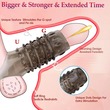 5-Piece Silicone Penis Sleeve and Cock Ring Set for Enhanced Performance and Girth