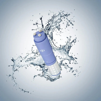 Satin-Finish Periwinkle Silicone Massage Wand Kit with 3 Interchangeable Attachments