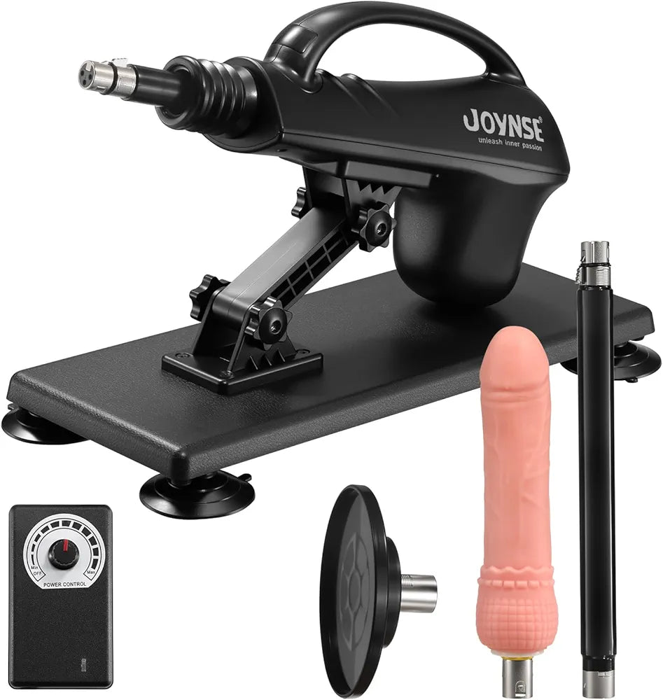 Automatic Thrusting Sex Machine with 3 Attachments, Suction Cup Adapter, and 3XLR Connector for Men and Women