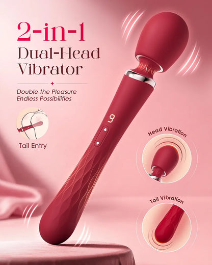 Dual-Ended App-Controlled Wand Vibrator and G-Spot Massager