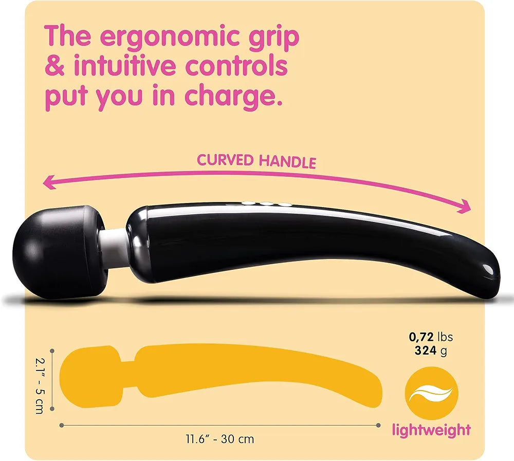 Oliver James Rechargeable Wand Massager - 160 Intensity Settings, Waterproof Silicone Personal Stimulator