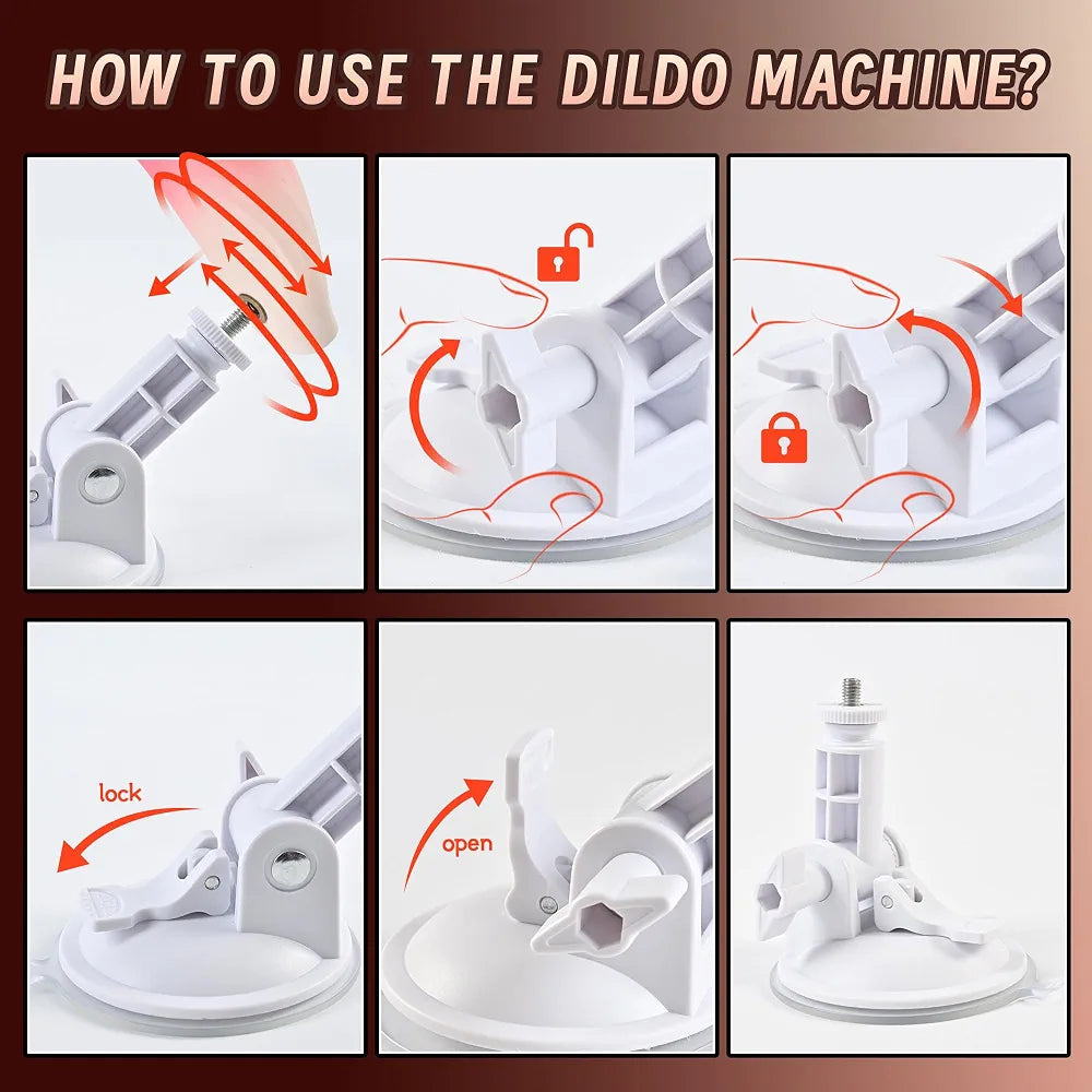Realistic Thrusting Dildo Machine with 9 Heating, Vibrating, and Thrusting Modes, Remote Control Suction Cup Sex Toy for Couples
