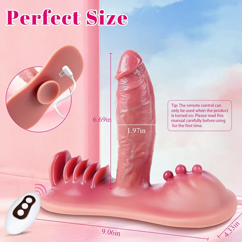 REYHKINO Remote-Controlled Hands-Free Thrusting Sex Machine with Vibrating Dildo