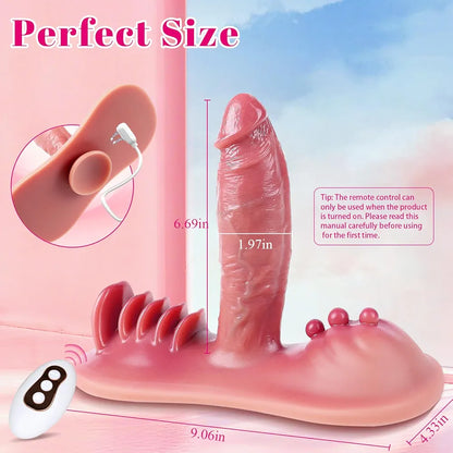REYHKINO Remote-Controlled Hands-Free Thrusting Sex Machine with Vibrating Dildo