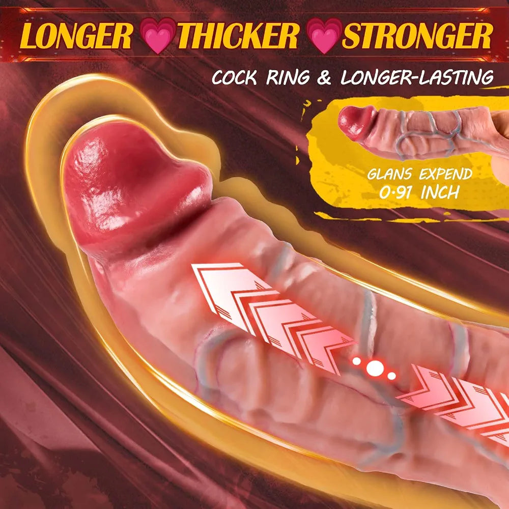 Realistic Large Diameter Penis Extender and Cock Sleeve for Men