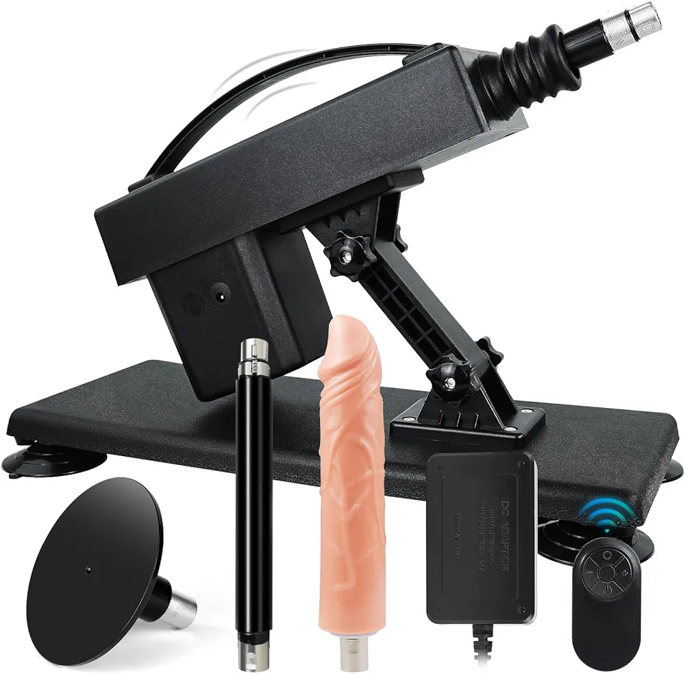 Automatic Thrusting Sex Machine for Couples with 3 XLR Attachments and Remote Control