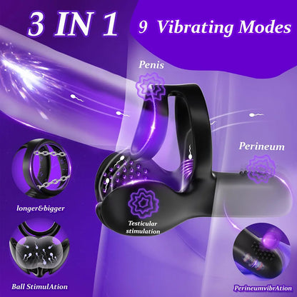Premium App-Controlled Silicone Vibrating Cock Ring with Dual Stimulation