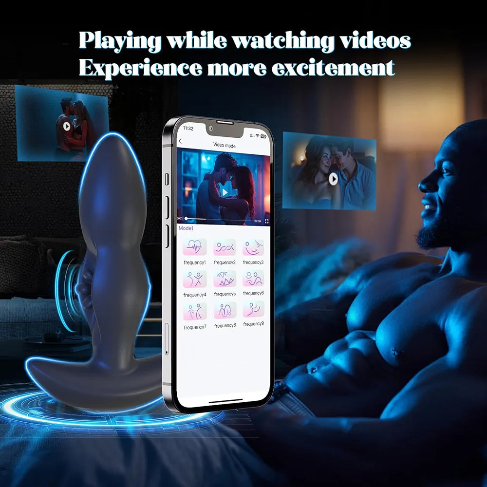 App-Controlled High-Frequency Vibrating Prostate Massager and Anal Plug for Men