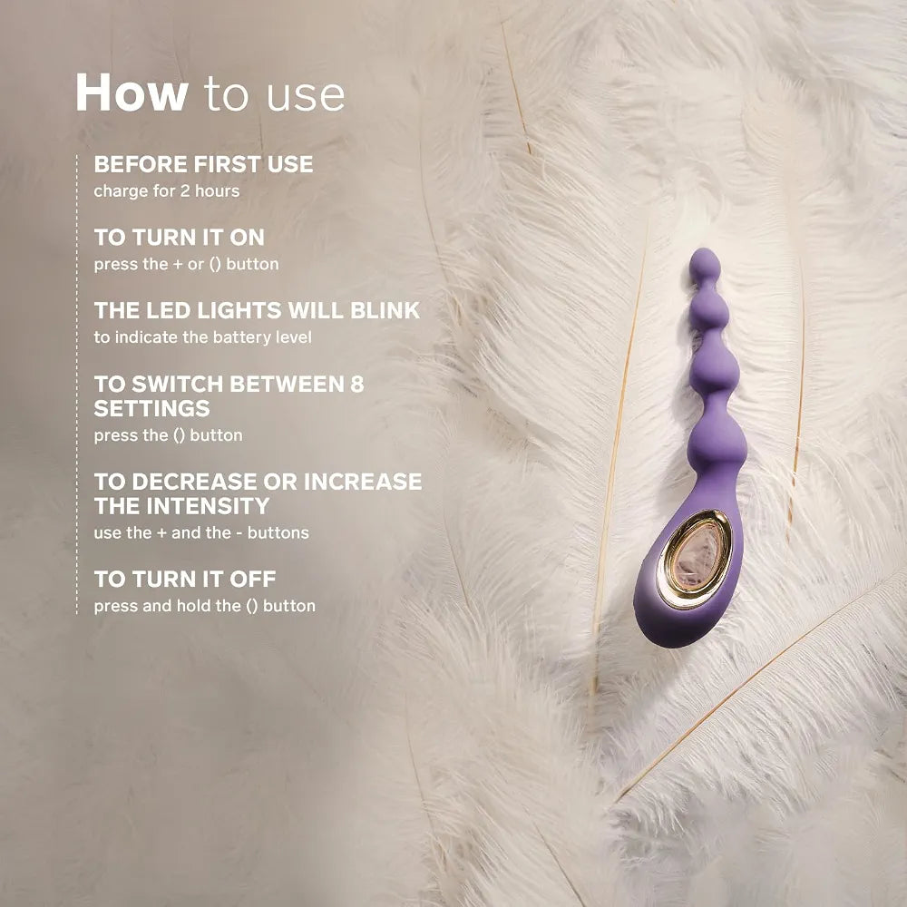 LELO Soraya Premium Vibrating Anal Beads with Bow-Motion Technology and 8 Vibration Modes