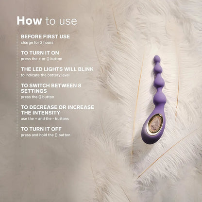 LELO Soraya Premium Vibrating Anal Beads with Bow-Motion Technology and 8 Vibration Modes