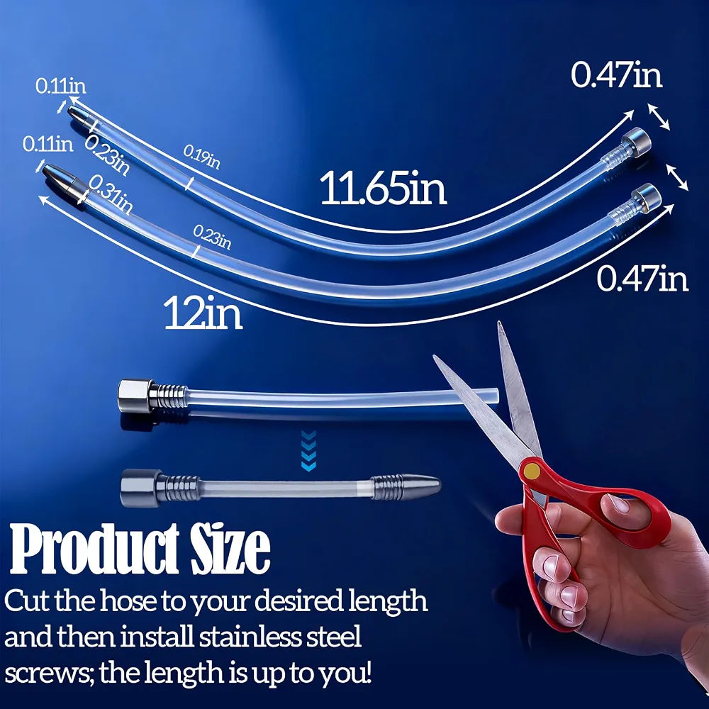 2-Piece Extra Long Silicone Hollow Urethral Sounding Rods for Prostate Training and BDSM