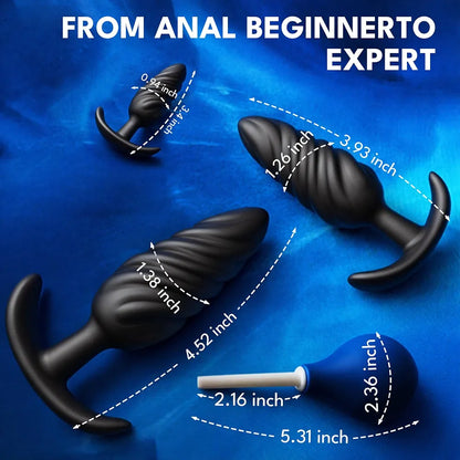 Premium 4-Piece Silicone Anal Training Plug Set for Beginners and Advanced Users